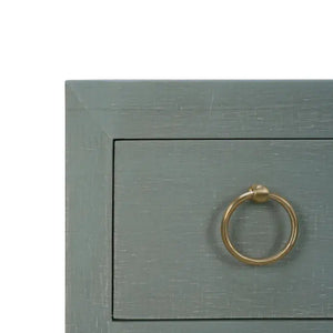Bramble Mornington Linen Wrapped 3 Drawer Dresser In Linen Pale Blue-Bramble-Blue Hand Home