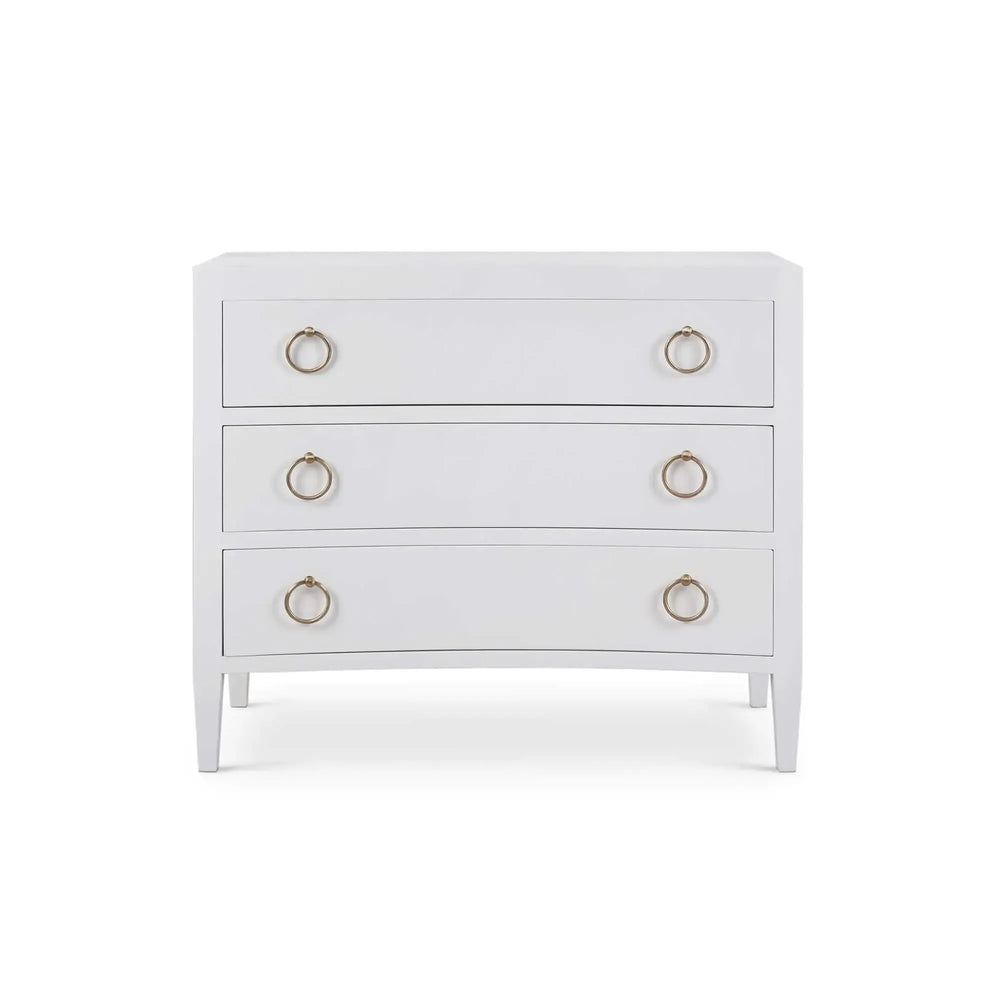 Bramble Mornington Linen Wrapped 3 Drawer Dresser In True White-Bramble-Blue Hand Home
