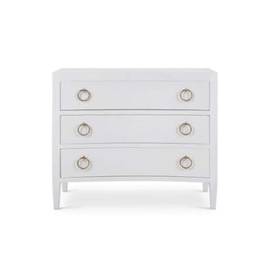 Bramble Mornington Linen Wrapped 3 Drawer Dresser In True White-Bramble-Blue Hand Home