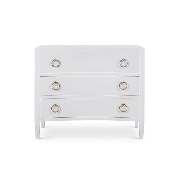 Bramble Mornington Linen Wrapped 3 Drawer Dresser In True White-Bramble-Blue Hand Home