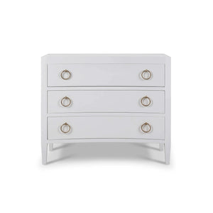 Bramble Mornington Linen Wrapped 3 Drawer Dresser In True White-Bramble-Blue Hand Home