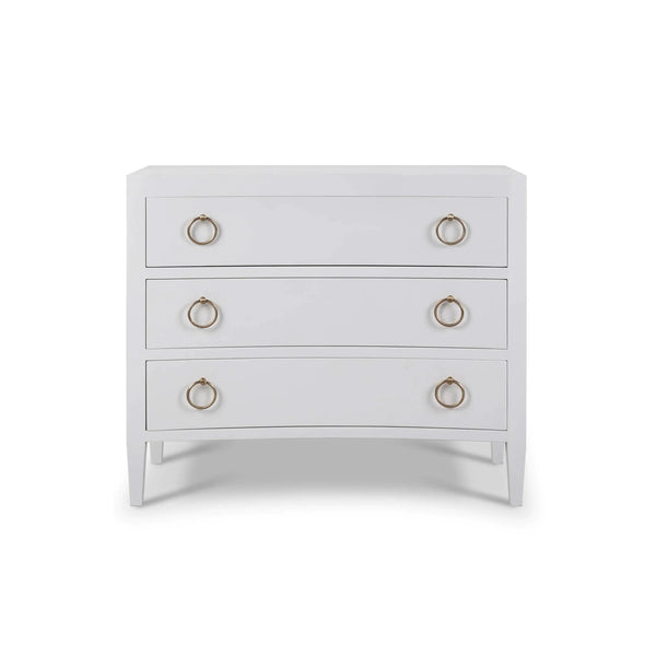 Bramble Mornington Linen Wrapped 3 Drawer Dresser In True White-Bramble-Blue Hand Home