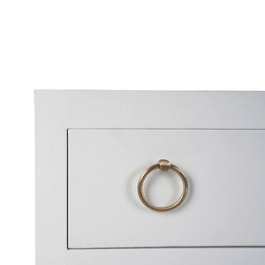 Bramble Mornington Linen Wrapped 3 Drawer Dresser In True White-Bramble-Blue Hand Home