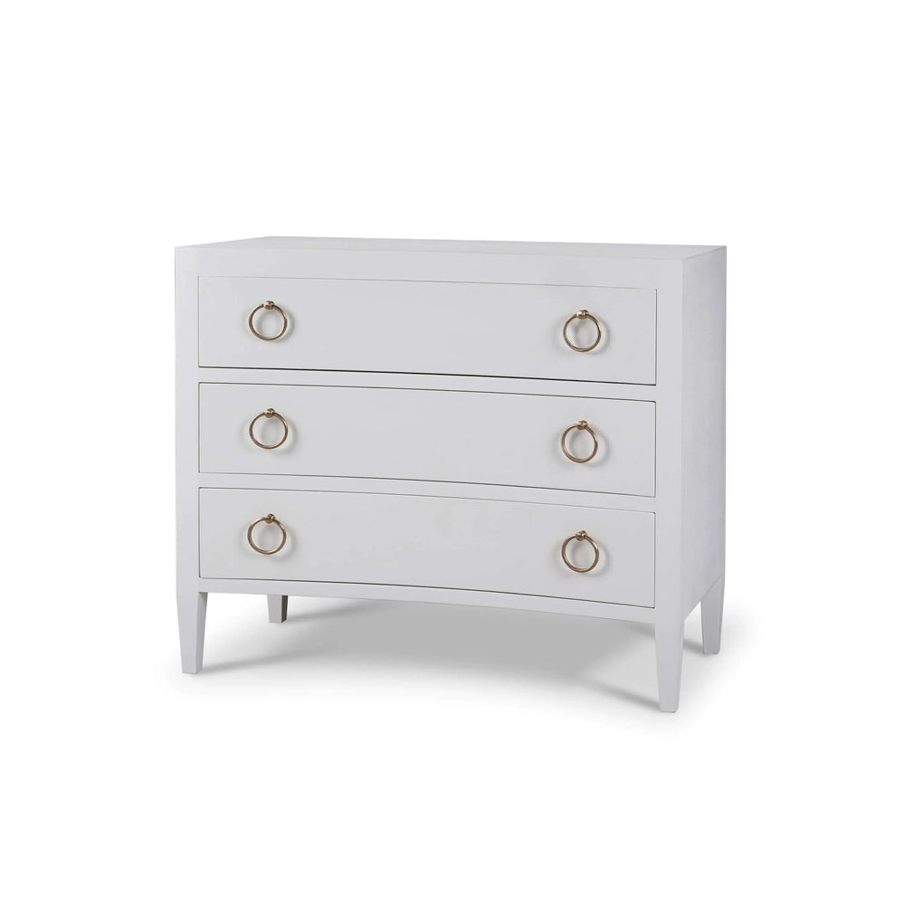 Bramble Mornington Linen Wrapped 3 Drawer Dresser In True White-Bramble-Blue Hand Home