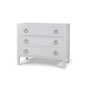 Bramble Mornington Linen Wrapped 3 Drawer Dresser In True White-Bramble-Blue Hand Home