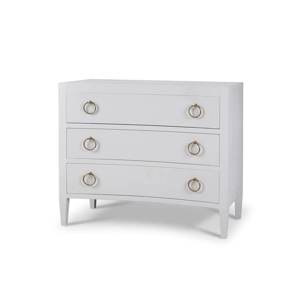 Bramble Mornington Linen Wrapped 3 Drawer Dresser In True White-Bramble-Blue Hand Home