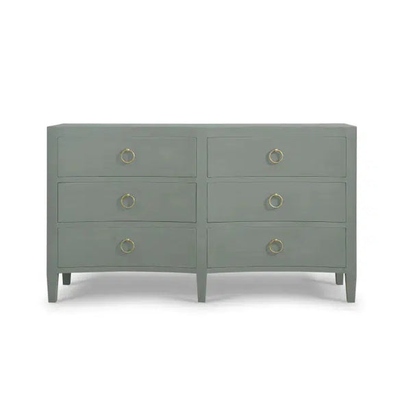 Bramble Mornington Linen Wrapped 6 Drawer Dresser In Linen Pale Blue-Bramble-Blue Hand Home