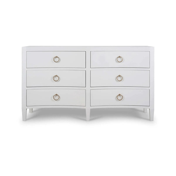 Bramble Mornington Linen Wrapped 6 Drawer Dresser In True White-Bramble-Blue Hand Home