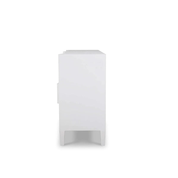 Bramble Mornington Linen Wrapped 6 Drawer Dresser In True White-Bramble-Blue Hand Home