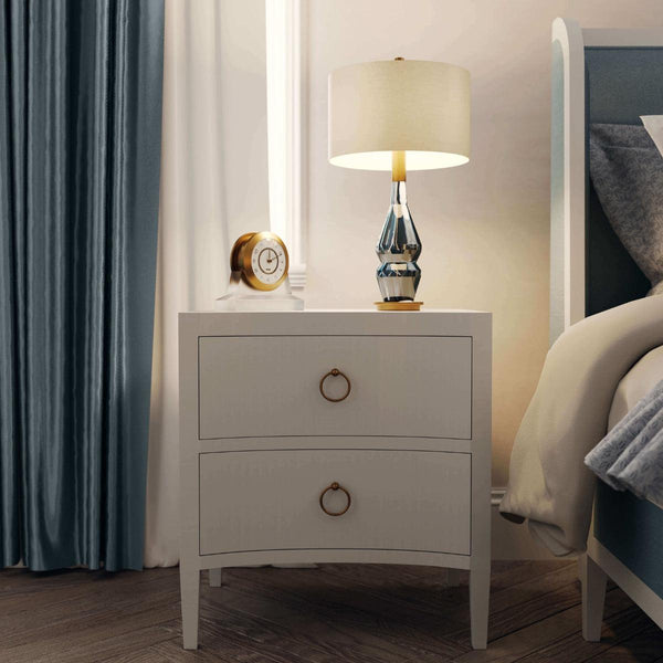 Bramble Mornington Linen Wrapped Nightstand In Linen Pale Blue-Bramble-Blue Hand Home