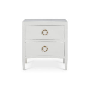 Bramble Mornington Linen Wrapped Nightstand In True White-Bramble-Blue Hand Home