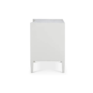 Bramble Mornington Linen Wrapped Nightstand In True White-Bramble-Blue Hand Home