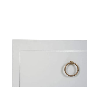 Bramble Mornington Linen Wrapped Nightstand In True White-Bramble-Blue Hand Home