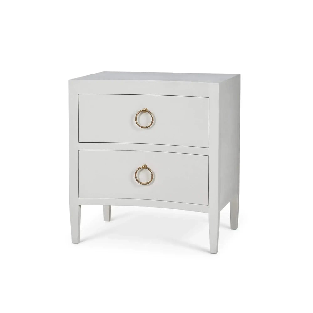 Bramble Mornington Linen Wrapped Nightstand In True White-Bramble-Blue Hand Home
