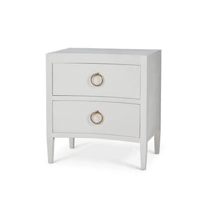 Bramble Mornington Linen Wrapped Nightstand In True White-Bramble-Blue Hand Home