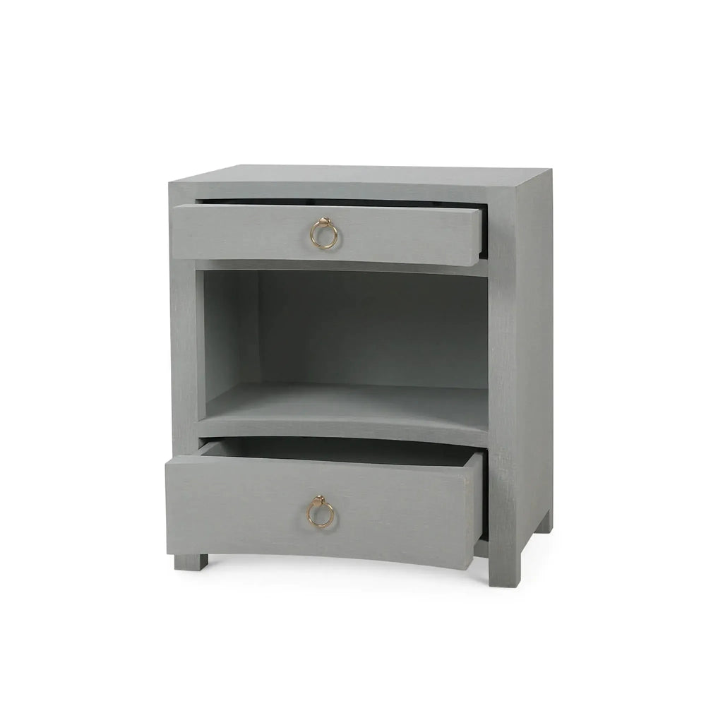 Bramble Mornington Open Shelf Bedside Table Linen Wrapped In Pale Blue-Bramble-Blue Hand Home