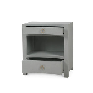 Bramble Mornington Open Shelf Bedside Table Linen Wrapped In Pale Blue-Bramble-Blue Hand Home