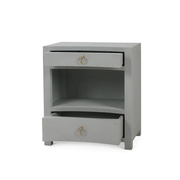 Bramble Mornington Open Shelf Bedside Table Linen Wrapped In Pale Blue-Bramble-Blue Hand Home