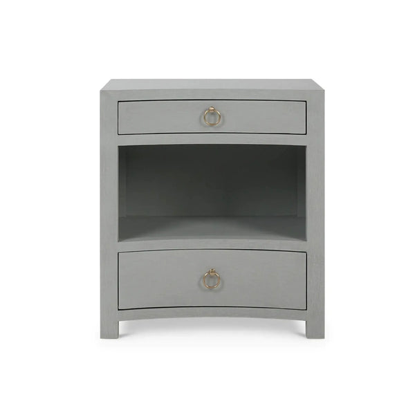 Bramble Mornington Open Shelf Bedside Table Linen Wrapped In Pale Blue-Bramble-Blue Hand Home