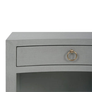 Bramble Mornington Open Shelf Bedside Table Linen Wrapped In Pale Blue-Bramble-Blue Hand Home
