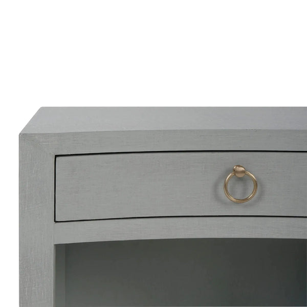 Bramble Mornington Open Shelf Bedside Table Linen Wrapped In Pale Blue-Bramble-Blue Hand Home