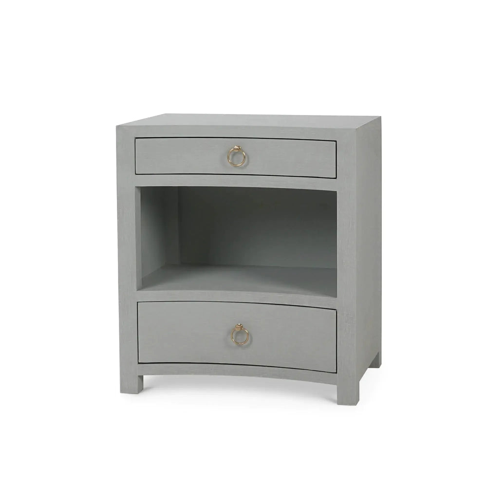 Bramble Mornington Open Shelf Bedside Table Linen Wrapped In Pale Blue-Bramble-Blue Hand Home