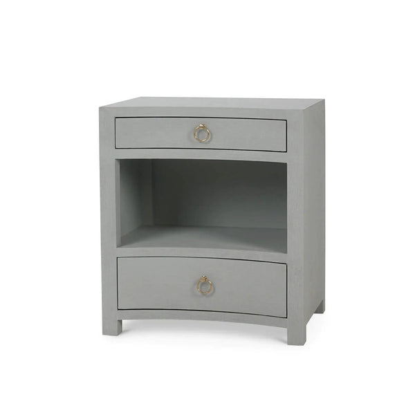 Bramble Mornington Open Shelf Bedside Table Linen Wrapped In Pale Blue-Bramble-Blue Hand Home