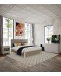 Bramble Mornington Open Shelf Bedside Table Linen Wrapped In True White-Bramble-Blue Hand Home
