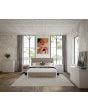 Bramble Mornington Open Shelf Bedside Table Linen Wrapped In True White-Bramble-Blue Hand Home