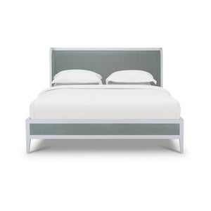 Mornington Upholstered & Linen Wrapped Bed King-Blue Hand Home