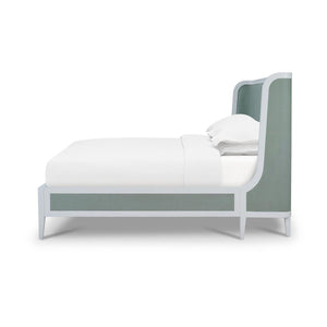 Mornington Upholstered & Linen Wrapped Bed King-Blue Hand Home
