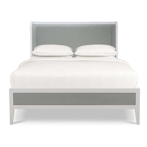 Mornington Upholstered & Linen Wrapped Bed Queen-Blue Hand Home
