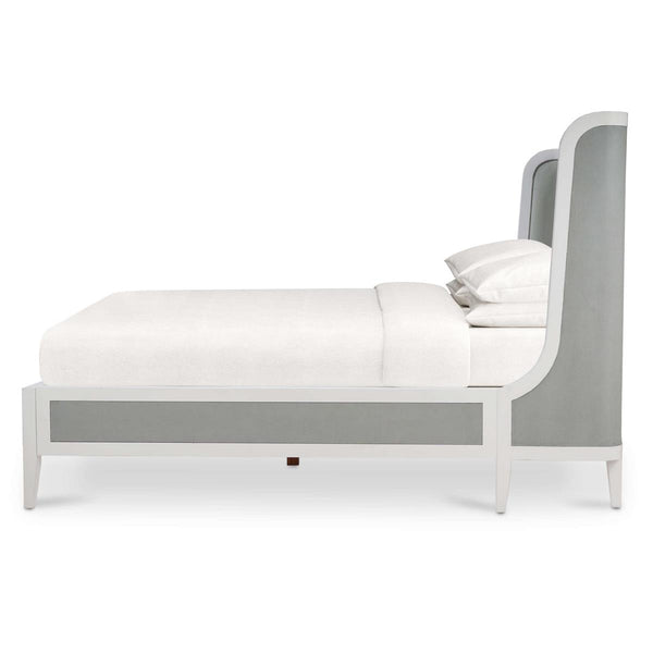 Mornington Upholstered & Linen Wrapped Bed Queen-Blue Hand Home