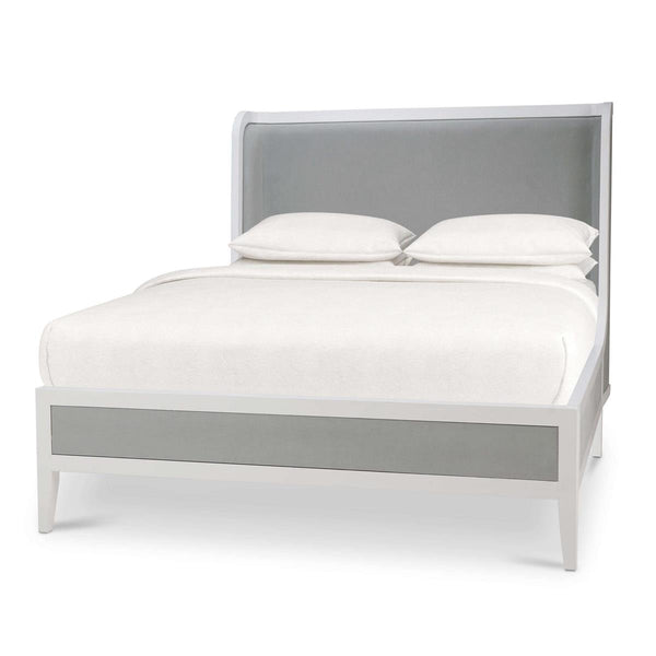 Mornington Upholstered & Linen Wrapped Bed Queen-Blue Hand Home