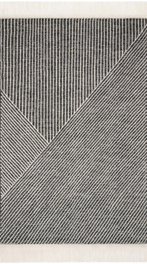 Magnolia Home by Joanna Gaines x Loloi Newton Rug - Charcoal / Ivory-Blue Hand Home
