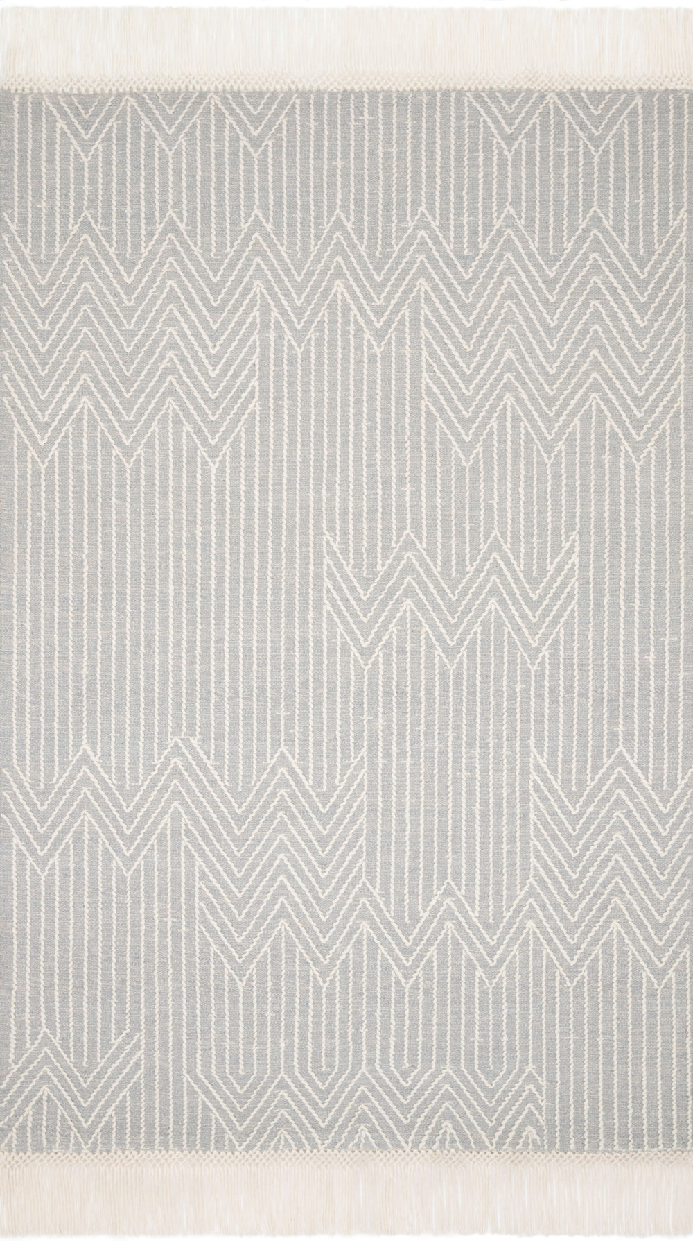 Magnolia Home by Joanna Gaines x Loloi Newton Rug - Lt Grey / Ivory-Blue Hand Home