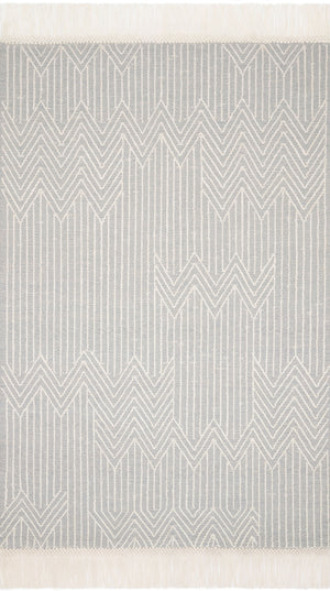 Magnolia Home by Joanna Gaines x Loloi Newton Rug - Lt Grey / Ivory-Blue Hand Home