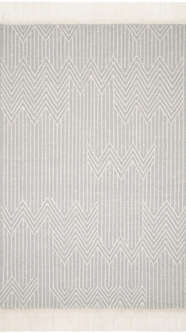 Magnolia Home by Joanna Gaines x Loloi Newton Rug - Lt Grey / Ivory-Blue Hand Home