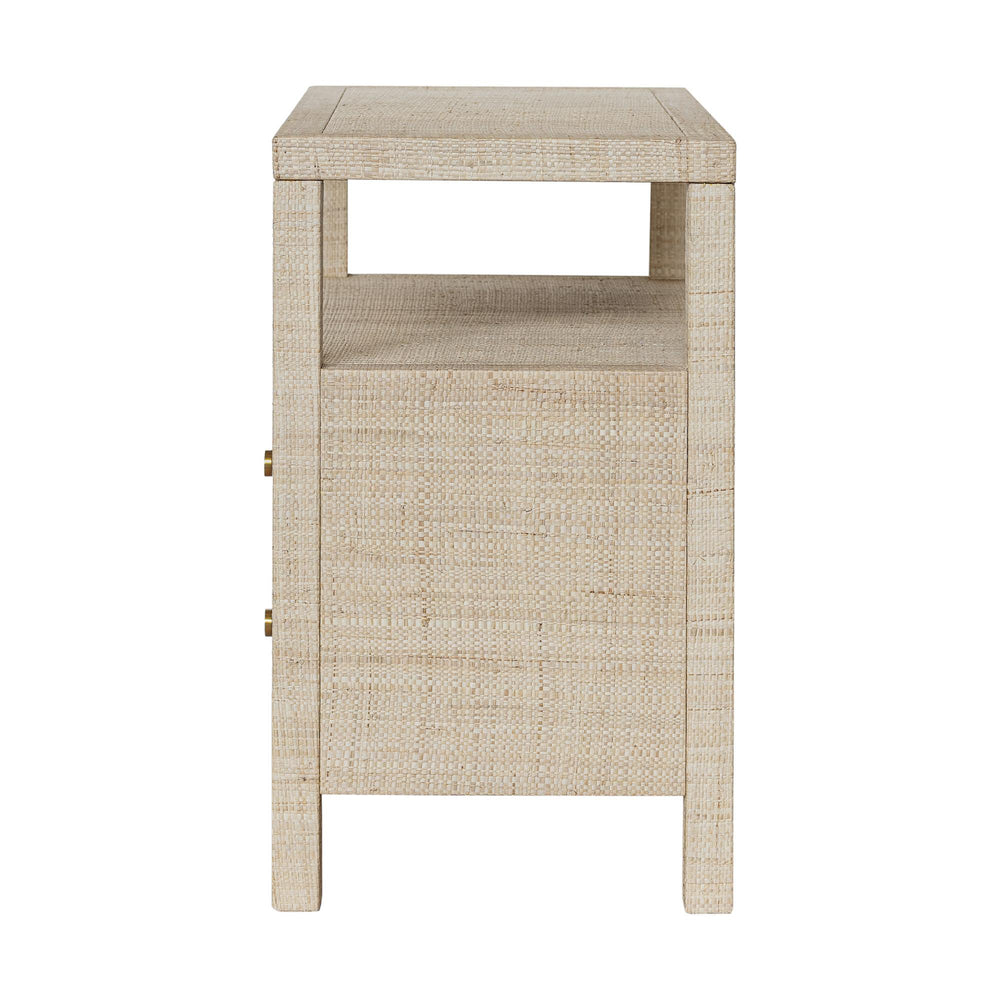 Paloma 2 Drawer Raffia Wrapped Night Stand with Shelf, 28"W, Natural
