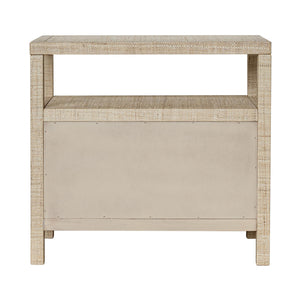Paloma 2 Drawer Raffia Wrapped Night Stand with Shelf, 28"W, Natural