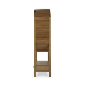 Bramble Napa Wine Cabinet W/ Mirrored Back In Antique French Oak-Bramble-Blue Hand Home