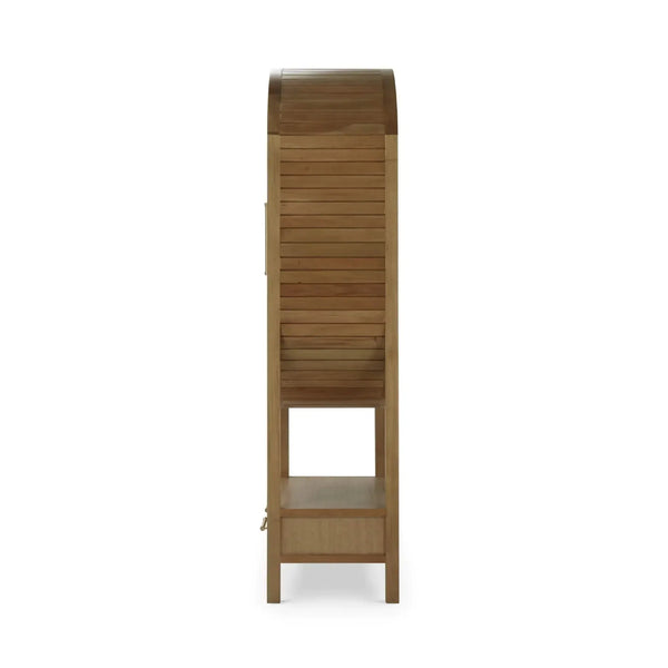 Bramble Napa Wine Cabinet W/ Mirrored Back In Antique French Oak-Bramble-Blue Hand Home