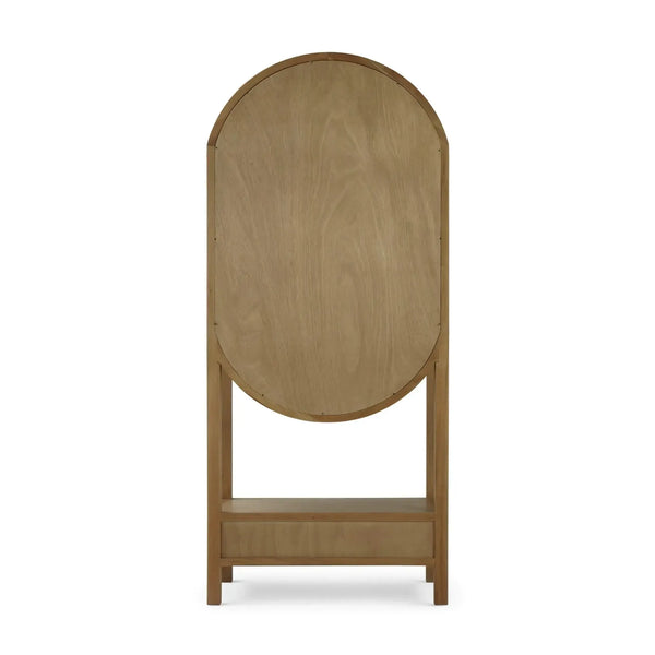 Bramble Napa Wine Cabinet W/ Mirrored Back In Antique French Oak-Bramble-Blue Hand Home