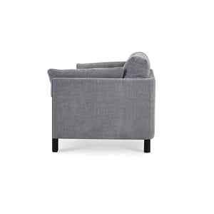 Bramble Normandy Sofa in Walnut w/ Thames Gray Ashen Performance Fabric-Bramble-Blue Hand Home