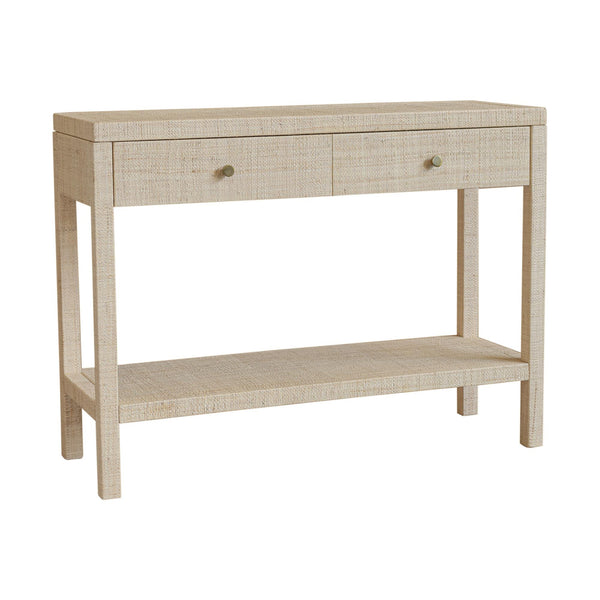 Paloma 2 Drawer Raffia Wrapped Console Table with Shelf, 40"W, Natural