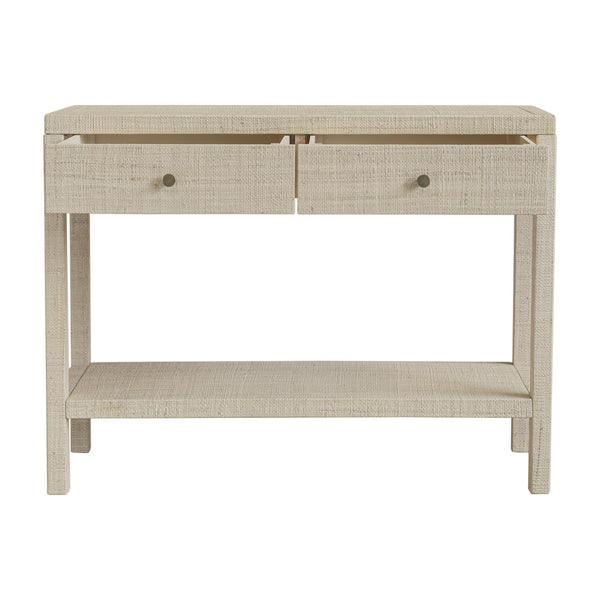 Paloma 2 Drawer Raffia Wrapped Console Table with Shelf, 40"W, Natural