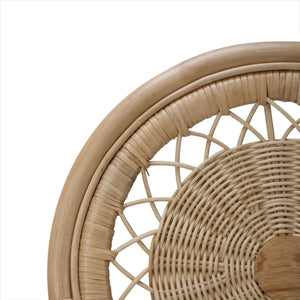 Bramble Oceana Rattan Dining Chair in Natural Rattan w/ Arctic White Performance Fabric-Bramble-Blue Hand Home