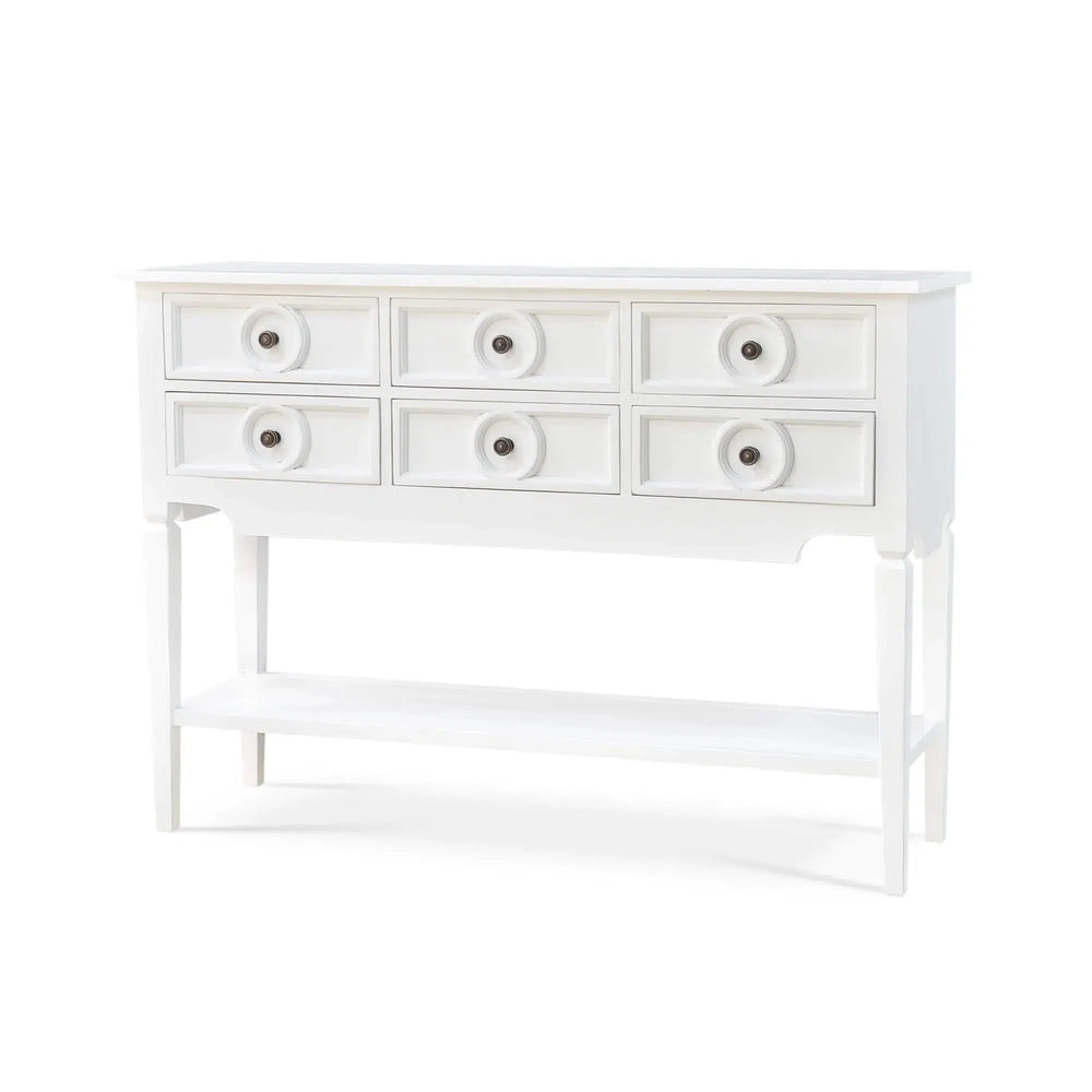 Bramble Orleans Console Table in Architectural White-Bramble-Blue Hand Home