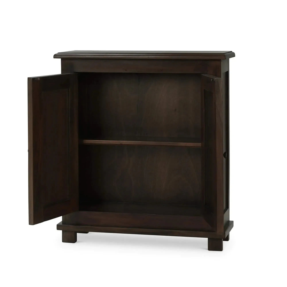 Bramble Osborn Narrow 2 Door Cabinet In Walnut-Bramble-Blue Hand Home