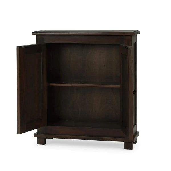 Bramble Osborn Narrow 2 Door Cabinet In Walnut-Bramble-Blue Hand Home